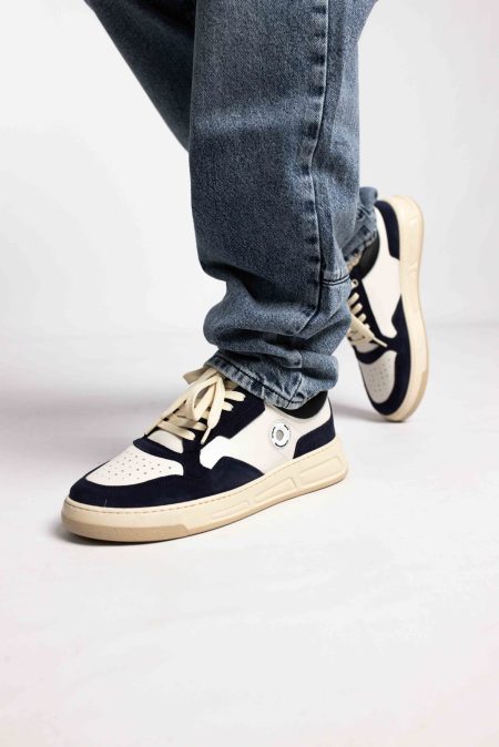 Off The Pitch Breathe Sneakers Heren Blauw/Beige - Maat 44 - Kleur: BeigeDonkerblauw | Soccerfanshop