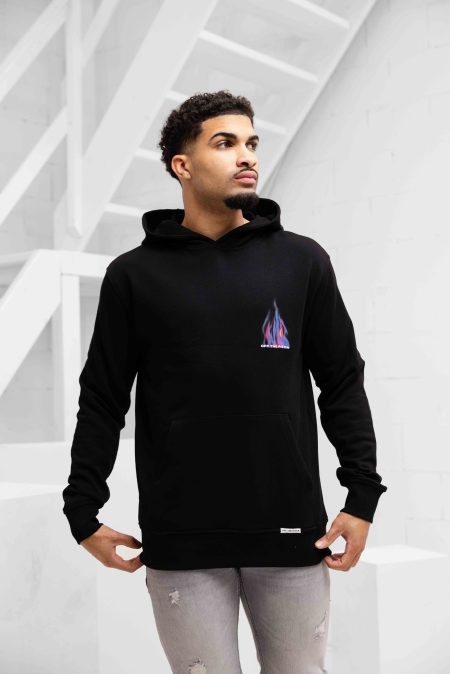 Off The Pitch Burning Flower Hoodie Heren Zwart - Maat S - Kleur: Zwart | Soccerfanshop
