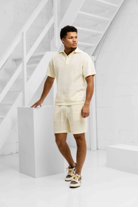 Off The Pitch Crochet Boulevard Zomerset Heren Gebroken Wit - Maat L - Kleur: Wit | Soccerfanshop