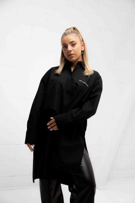 Off The Pitch Deconstructive Oversized Shirt Dames Zwart - Maat XL - Kleur: Zwart | Soccerfanshop