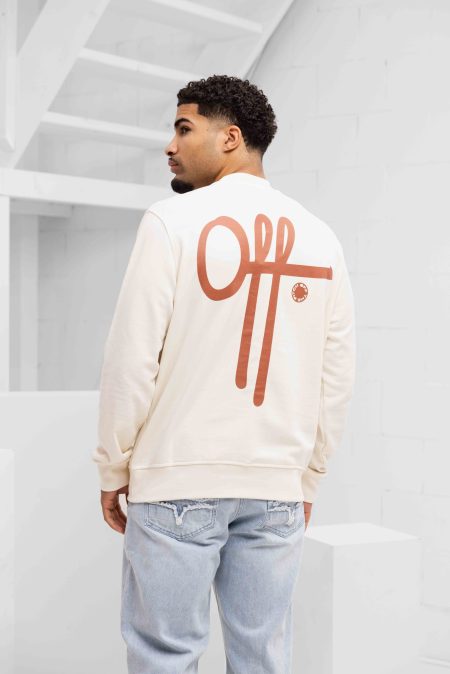 Off The Pitch Full Stop Sweater Heren Gebroken Wit - Maat XL - Kleur: Gebroken Wit | Soccerfanshop