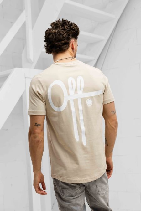 Off The Pitch Fullstop Slim Fit T-Shirt Heren Beige - Maat L - Kleur: Beige | Soccerfanshop