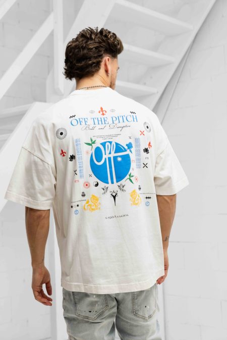 Off The Pitch Global Oversized T-Shirt Heren Gebroken Wit - Maat XXL - Kleur: Gebroken Wit | Soccerfanshop
