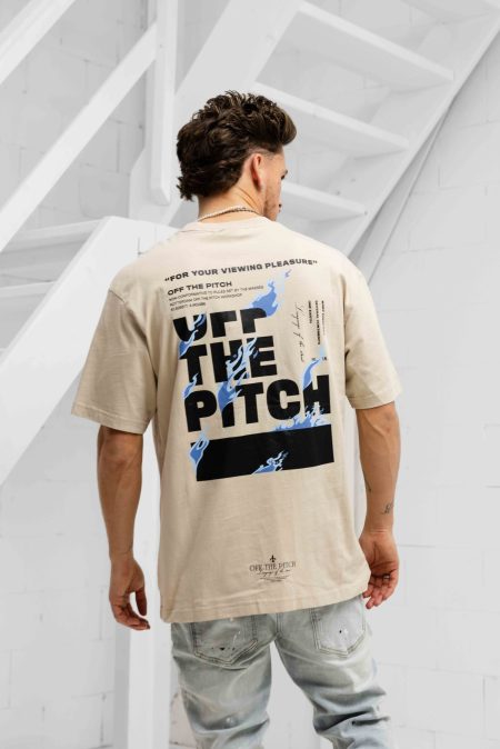 Off The Pitch Lit T-Shirt Heren Beige - Maat XL - Kleur: Beige | Soccerfanshop