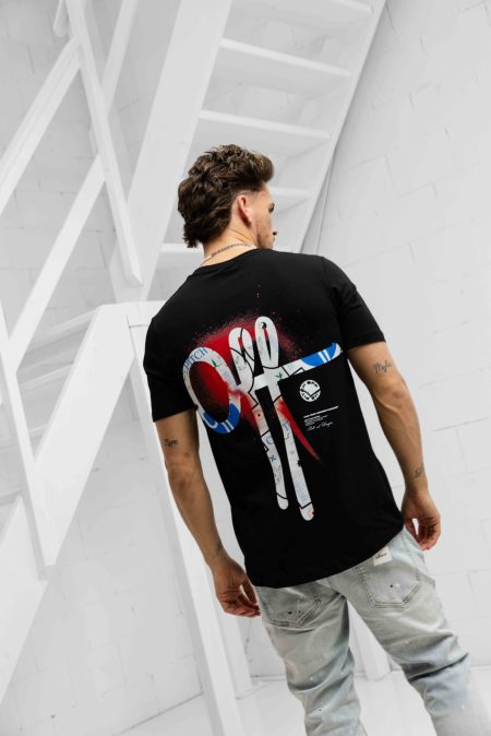 Off The Pitch Ornament Slim Fit T-Shirt Heren Zwart - Maat XXL - Kleur: Zwart | Soccerfanshop