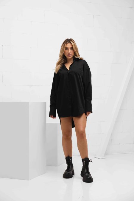 Off The Pitch Oversized Chalk Hemd Dames Zwart - Maat M - Kleur: Zwart | Soccerfanshop