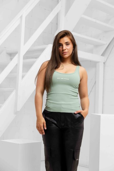 Off The Pitch Ribbed Tank Top Dames Groen - Maat XXL - Kleur: Groen | Soccerfanshop