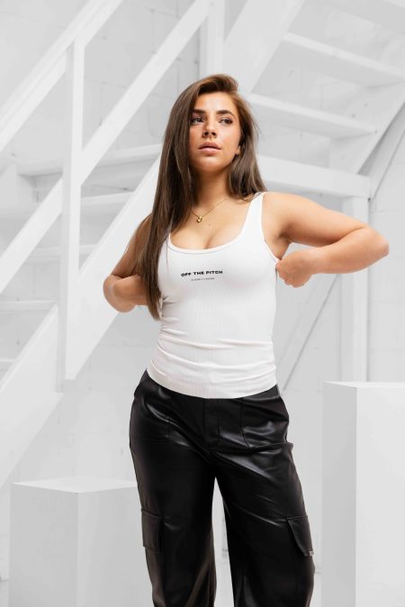 Off The Pitch Ribbed Tank Top Dames Wit - Maat XXL - Kleur: Wit | Soccerfanshop