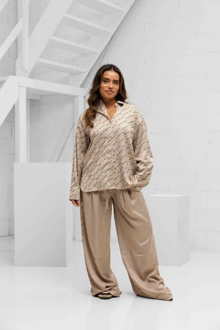 Off The Pitch Satin Paige Set Dames Beige - Maat L - Kleur: Beige | Soccerfanshop