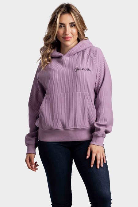 Off The Pitch Script Rib Hoodie Dames Roze - Maat L - Kleur: Roze | Soccerfanshop