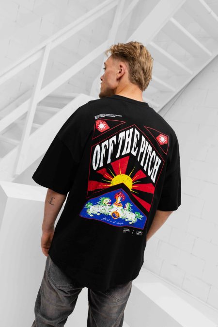 Off The Pitch Season Oversized T-Shirt Heren Zwart - Maat L - Kleur: Zwart | Soccerfanshop