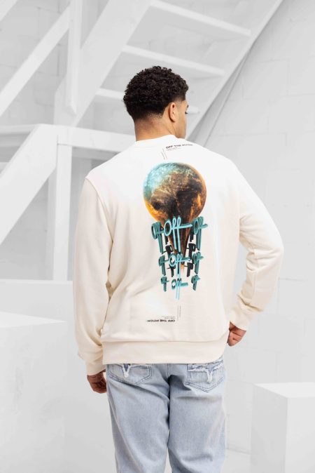 Off The Pitch World Sweater Heren Gebroken Wit - Maat L - Kleur: Gebroken Wit | Soccerfanshop