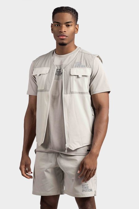 Off The Pitch X Robey Tammy Woven Bi-Stretch Utility Bodywarmer Heren Grijs - Maat XXL - Kleur: Grijs | Soccerfanshop