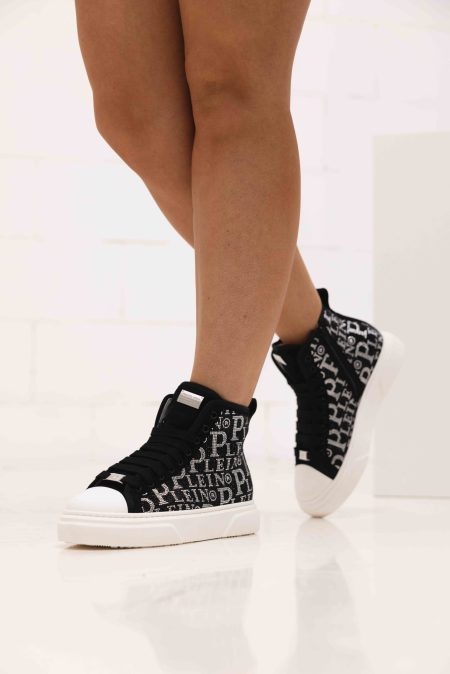 Philipp Plein Sneakers 79017 Dames/Kids Zwart/Glitter - Maat 37 - Kleur: ZilverZwart | Soccerfanshop