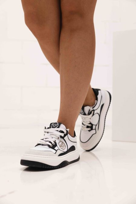 Philipp Plein Sneakers 79037 Dames/Kids Wit/Zwart - Maat 40 - Kleur: WitZwart | Soccerfanshop