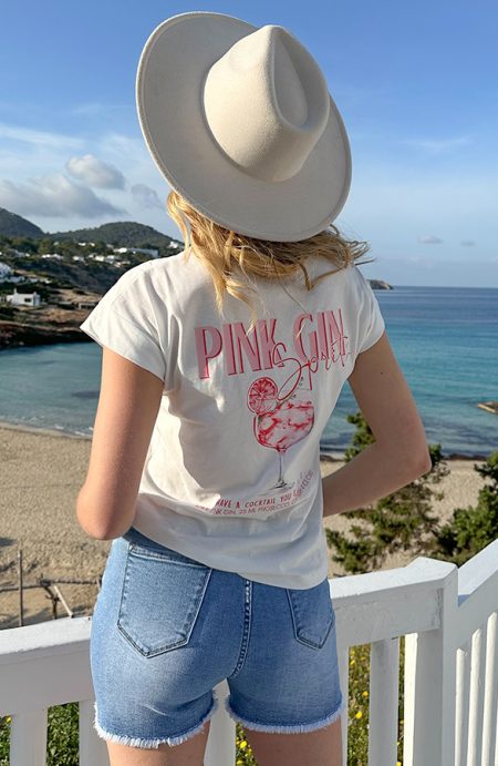 Pink Gin T-shirt Wit