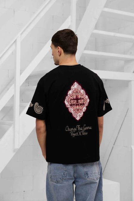 Project X Paris Embroidered T-Shirt Heren Zwart - Maat L - Kleur: Zwart | Soccerfanshop