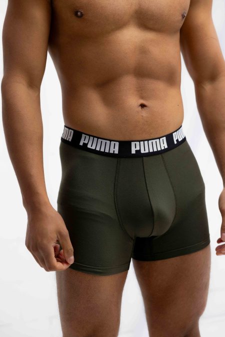 Puma Everyday Basic Boxershort Heren 6-Pack Donkergroen/Zwart - Maat M - Kleur: DonkergroenZwart | Soccerfanshop