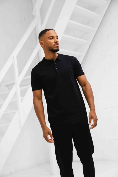 Pure Path Essential Knitwear Polo Heren Zwart - Maat XL - Kleur: Zwart | Soccerfanshop