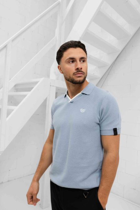 Quotrell Couture Elijah Polo Heren Lichtblauw/Wit - Maat XL - Kleur: Lichtblauw | Soccerfanshop