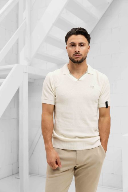 Quotrell Couture Elijah Polo Heren Wit/Beige - Maat L - Kleur: Wit | Soccerfanshop