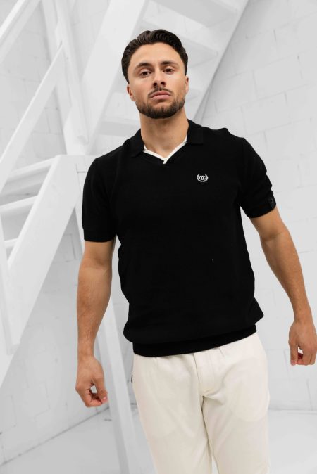 Quotrell Couture Elijah Polo Heren Zwart/Wit - Maat XL - Kleur: Zwart | Soccerfanshop