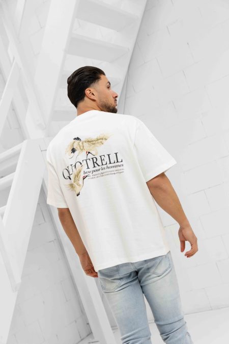Quotrell Heron T-Shirt Heren Wit/Donkergrijs - Maat M - Kleur: Wit | Soccerfanshop