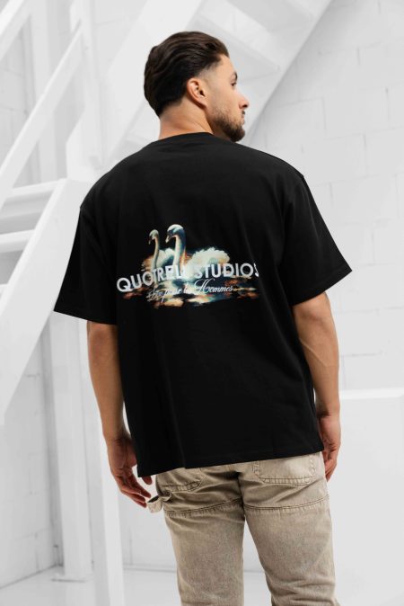 Quotrell Swan T-Shirt Heren Zwart/Wit - Maat XXL - Kleur: Zwart | Soccerfanshop