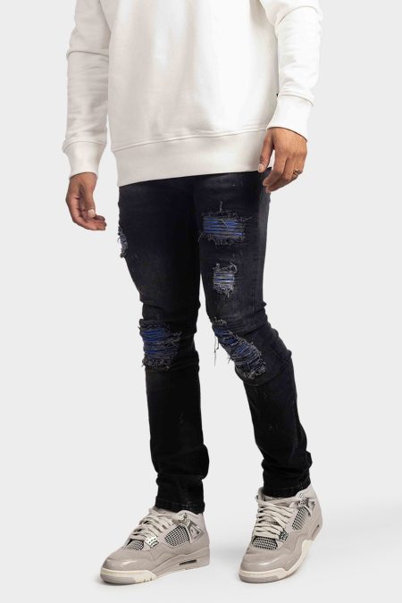Richesse Force Deluxe Jeans Heren Zwart/Blauw - Maat 34 - Kleur: Zwart | Soccerfanshop