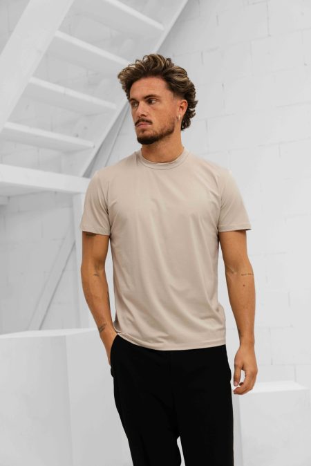Richesse Essential T-Shirt Heren Beige - Maat L - Kleur: Beige | Soccerfanshop