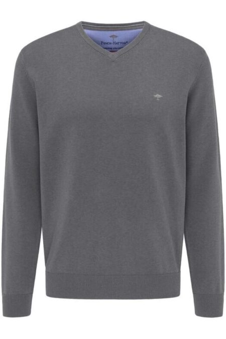 Fynch-Hatton Trui V-halsdonkergrijs