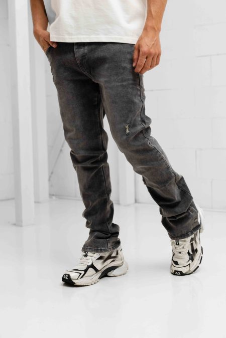 Project x Paris Flared Jeans Heren Donkergrijs - Maat XXL - Kleur: Donkergrijs | Soccerfanshop