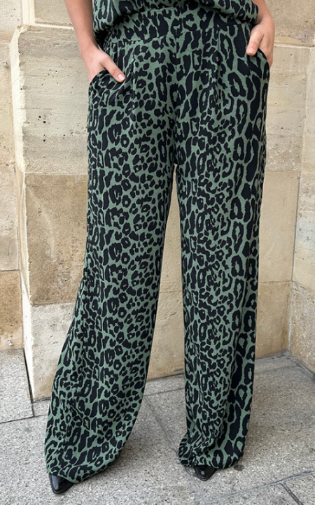 Mila Pantalon Leopard Army Tall