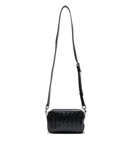 Mini Intrecciato Camera Bag Black Silver - O/S