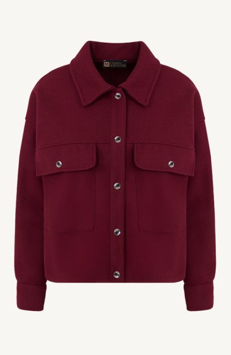Soft Jacket Met Klepzakken Burgundy