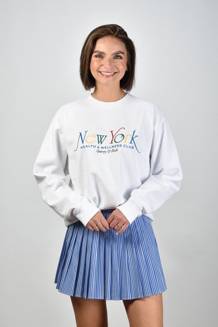 Sporty & Rich trui NY 94 ST071622034WH57 white/ruby/alpine/paris blue