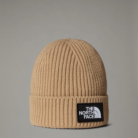 The North Face Tnf Logo Box-beanie Met Boord Khaki Stone male