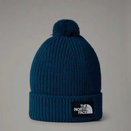 The North Face Tnf Logo Box-beanie Met Pompom Midnight Petrol male