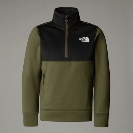 The North Face Sweatshirt Met Kwartrits Voor Tieners Forest Olive-tnf Black male