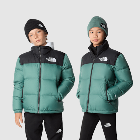 The North Face 1996 Retro Nuptse-jas Voor Tieners Dark Sage-tnf Black male