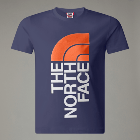 The North Face Ascent-t-shirt Voor Tieners Cave Blue-shocking Orange male