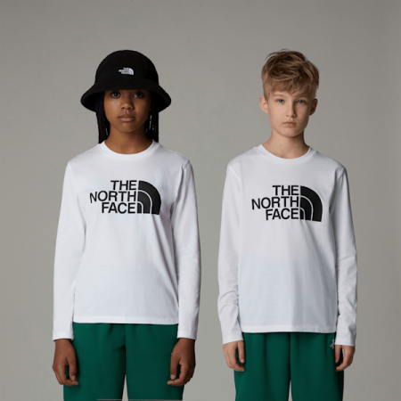 The North Face Easy-t-shirt Met Lange Mouwen Voor Tieners Tnf White male