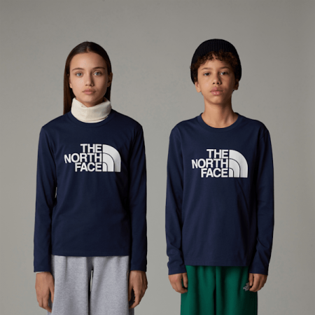 The North Face Easy-t-shirt Met Lange Mouwen Voor Tieners Summit Navy male