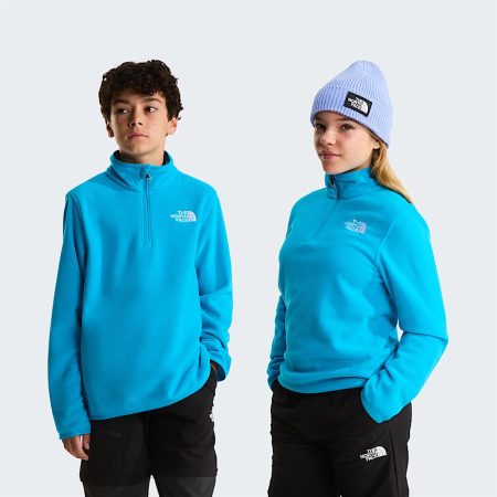 The North Face Glacier-fleece Met Kwartrits Voor Tieners Meridian Blue male
