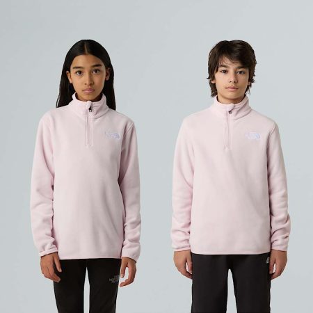The North Face Glacier-fleece Met Kwartrits Voor Tieners Pale Blossom male