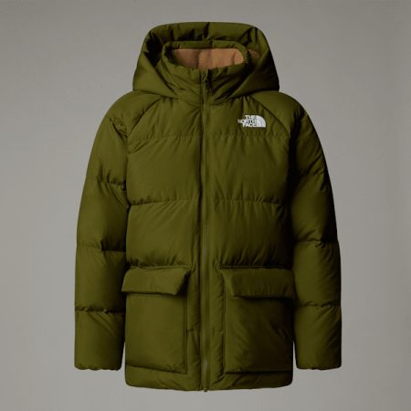 The North Face Korte North Down-parka Met Fleecevoering Voor Tieners Forest Olive male