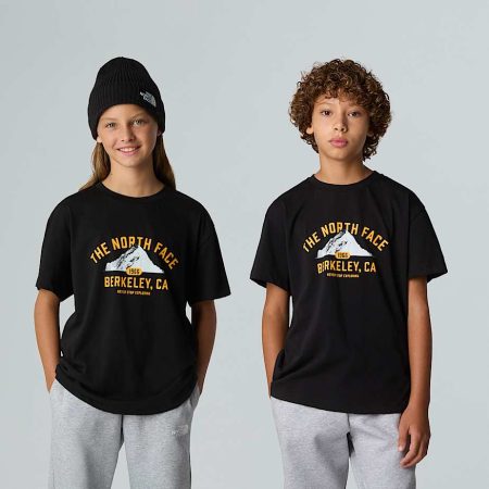 The North Face Oversized Varsity-t-shirt Met Print Voor Tieners Tnf Black male