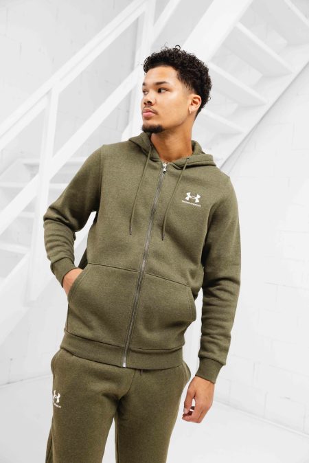 Under Armour Icon Fleece Full-Zip Hoodie Heren Donkergroen - Maat XXL - Kleur: Donkergroen | Soccerfanshop