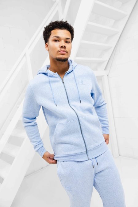 Under Armour Icon Fleece Full-Zip Hoodie Heren Lichtblauw - Maat L - Kleur: Lichtblauw | Soccerfanshop