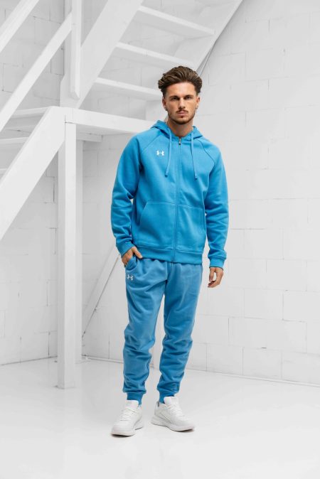 Under Armour Rival Fleece Full-Zip Trainingspak Heren Blauw - Maat XL - Kleur: Blauw | Soccerfanshop